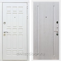 Входная металлическая дверь Сиэтл White ФЛ-68 (Белый матовый / Лиственница беж)