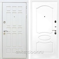 Входная металлическая дверь Сиэтл White ФЛ-128 (Белый матовый / Белый матовый)