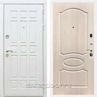 Входная металлическая дверь Сиэтл White ФЛ-128 (Белый матовый / Беленый дуб)