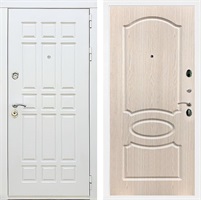 Входная металлическая дверь Сиэтл White ФЛ-128 (Белый матовый / Беленый дуб)