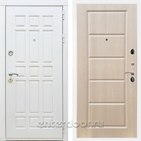 Входная металлическая дверь Сиэтл White ФЛ-39 (Белый матовый / Беленый дуб)