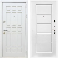 Входная металлическая дверь Сиэтл White ФЛ-39 (Белый матовый / Белый ясень)