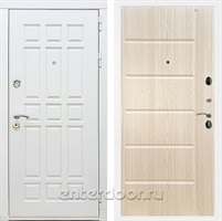 Входная металлическая дверь Сиэтл White ФЛ-102 (Белый матовый / Беленый дуб)