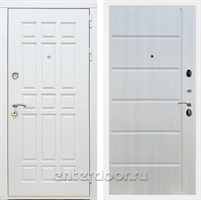 Входная металлическая дверь Сиэтл White ФЛ-102 (Белый матовый / Лиственница беж)