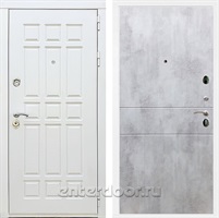 Входная металлическая дверь Сиэтл White ФЛ-290 (Белый матовый / Бетон светлый)