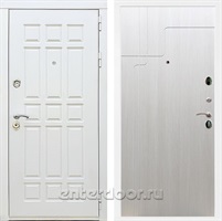 Входная металлическая дверь Сиэтл White ФЛ-246 (Белый матовый / Лиственница беж)