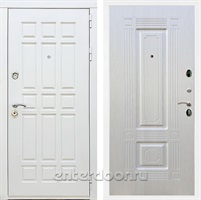 Входная металлическая дверь Сиэтл White ФЛ-2 (Белый матовый / Лиственница беж)