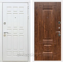 Входная металлическая дверь Сиэтл White ФЛ-2 (Белый матовый / Берёза морёная)