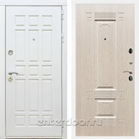 Входная металлическая дверь Сиэтл White ФЛ-2 (Белый матовый / Беленый дуб)