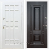 Входная металлическая дверь Сиэтл White ФЛ-2 (Белый матовый / Венге)