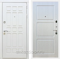 Входная металлическая дверь Сиэтл White ФЛ-3 (Белый матовый / Лиственница беж)