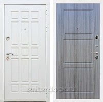 Входная металлическая дверь Сиэтл White ФЛ-3 (Белый матовый / Сандал серый)