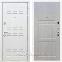 Входная металлическая дверь Сиэтл White ФЛ-3 (Белый матовый / Беленый дуб)