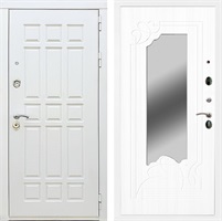 Входная металлическая дверь Сиэтл White с зеркалом (Белый матовый / Белый ясень) Входная металлическая дверь Сиэтл White с зеркалом (Белый матовый / Белый ясень)