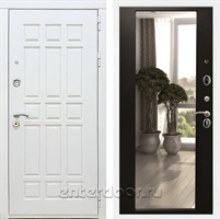 Входная металлическая дверь Сиэтл White с зеркалом 2XL (Белый матовый / Венге)