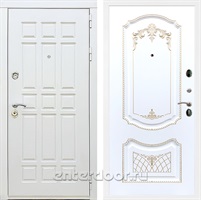 Входная металлическая дверь Сиэтл White ФЛ-317 (Белый матовый / Белый патина Золото)