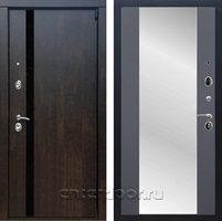 Входная металлическая дверь Премьер 3К с зеркалом Максимум (Тиковое дерево / Графит софт)