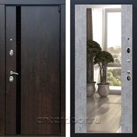 Входная металлическая дверь Премьер 3К с зеркалом Максимум (Тиковое дерево / Бетон темный)
