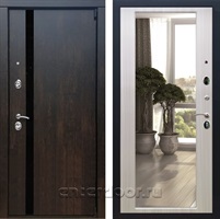 Входная металлическая дверь Премьер 3К с зеркалом 2XL (Тиковое дерево / Сандал белый)