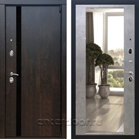 Входная металлическая дверь Премьер 3К с зеркалом 2XL (Тиковое дерево / Бетон темный)