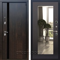 Входная металлическая дверь Премьер 3К с зеркалом Оптима (Тиковое дерево / Венге)