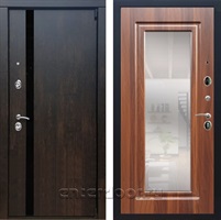 Входная металлическая дверь Премьер 3К с зеркалом (Тиковое дерево / Берёза морёная)
