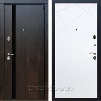 Входная металлическая дверь Премьер 3К ФЛ-291 (Тиковое дерево / Белый матовый)