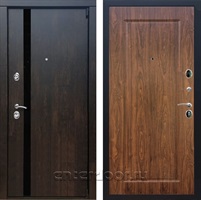 Входная металлическая дверь Премьер 3К ФЛ-119 (Тиковое дерево / Орех темный)