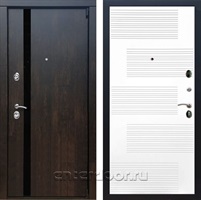 Входная металлическая дверь Премьер 3К ФЛ-185 (Тиковое дерево / Белый матовый)