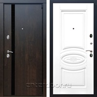 Входная металлическая дверь Премьер 3К ФЛ-181 (Тиковое дерево / Белый матовый)
