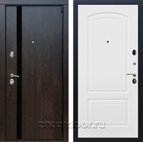Входная металлическая дверь Премьер 3К ФЛ-138 (Тиковое дерево / Белый матовый)
