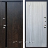 Входная металлическая дверь Премьер 3К ФЛ-68 (Тиковое дерево / Сандал белый)
