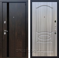 Входная металлическая дверь Премьер 3К ФЛ-128 (Тиковое дерево / Сандал серый)