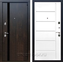 Входная металлическая дверь Премьер 3К ФЛ-102 (Тиковое дерево / Белый матовый)
