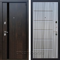 Входная металлическая дверь Премьер 3К ФЛ-102 (Тиковое дерево / Сандал серый)