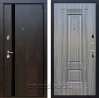 Входная металлическая дверь Премьер 3К ФЛ-2 (Тиковое дерево / Сандал серый)