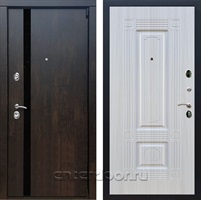 Входная металлическая дверь Премьер 3К ФЛ-2 (Тиковое дерево / Сандал белый)