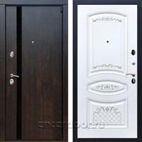 Входная металлическая дверь Премьер 3К ФЛ-316 (Тиковое дерево / Белый патина Серебро)