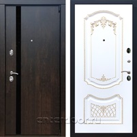 Входная металлическая дверь Премьер 3К ФЛ-317 (Тиковое дерево / Белый патина Золото)