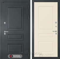 Уличная металлическая дверь с терморазрывом Атлантик 03 (Графитовый серый RAL 7024 / Крем софт)