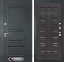 Уличная металлическая дверь с терморазрывом Атлантик 04 (Графитовый серый RAL 7024 / Венге)