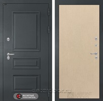 Уличная металлическая дверь с терморазрывом Атлантик 05 (Графитовый серый RAL 7024 / Венге светлый)