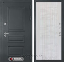 Уличная металлическая дверь с терморазрывом Атлантик 06 (Графитовый серый RAL 7024 / Сандал белый)