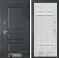 Уличная металлическая дверь с терморазрывом Атлантик 08 (Графитовый серый RAL 7024 / Кристалл вуд)