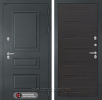 Уличная металлическая дверь с терморазрывом Атлантик 14 (Графитовый серый RAL 7024 / Эковенге)