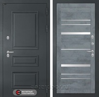 Уличная металлическая дверь с терморазрывом Атлантик 20 (Графитовый серый RAL 7024 / Бетон темный)