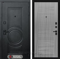 Входная металлическая дверь Лабиринт Grand 06 (Альберо блэк / Сандал серый)