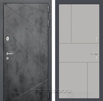 Входная металлическая дверь Лабиринт Лофт 21 (Бетон темный / Грей софт)