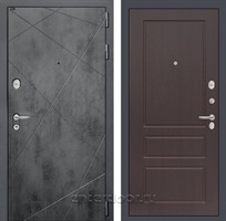 Входная металлическая дверь Лабиринт Лофт 03 (Бетон темный / Орех премиум)