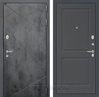 Входная металлическая дверь Лабиринт Лофт 11 (Бетон темный / Графит софт)